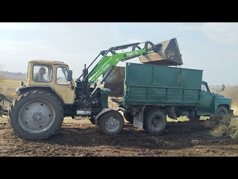 Видео: Батько грузе на всю🚜 юмз 6 фронтальний навантажувач гранд Макс 👍