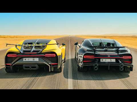 Видео: Кто победит в зазеде:Bugatti Chiron Super Sport против Pur Sport?