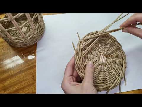 Видео: Крышка для декоративной баночки. Плетение из газетных трубочек.