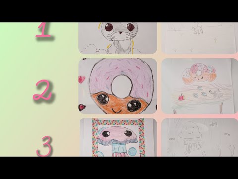 Видео: Рисую с Машей/3 рисунка/🐕🪼🍩#влада#маша#vlada_girl #творчество 