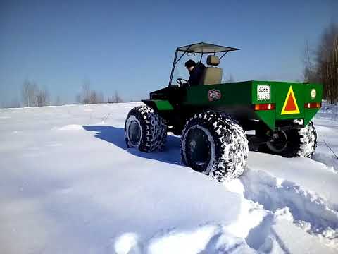 Видео: Вездеход Беляшек Зима, влияние давления на проходимость !