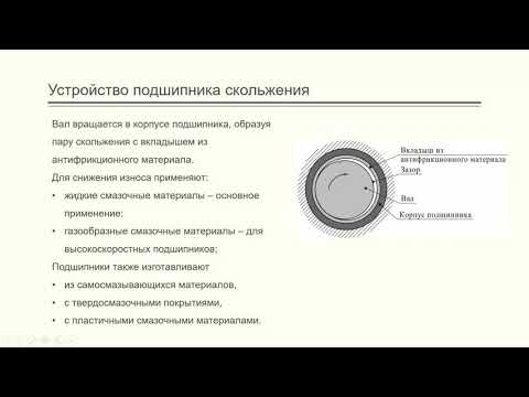 Видео: Лекция 11.  Подшипники скольжения