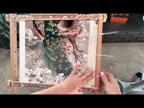 Видео: МК: Боковая натяжка за 3 мин и разметка канвы ниткой. MC: Side stretching and thread grid the fabric