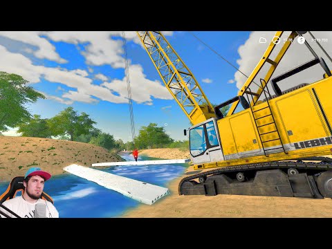 Видео: НАЧАЛ СТРОИТЬ МОСТ ЧЕРЕЗ РЕКУ - Farming Simulator 19
