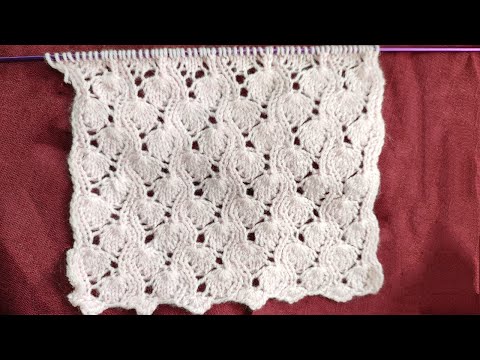 Видео: Ажурный узор спицами / Красивый ажурный узор Ягодки спицами