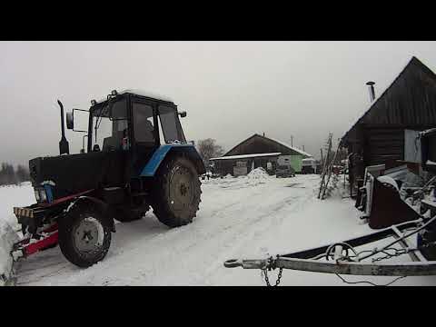 Видео: Запуск МТЗ без подогрева, чистка снега.