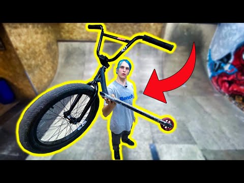 Видео: Это САМОКАТ или БМХ? Очень СЛОЖНЫЕ трюки на BMX самокате