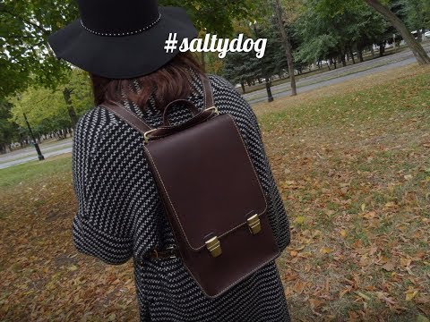 Видео: Работа с кожей. Кожаный рюкзак. Leather hand made backpack