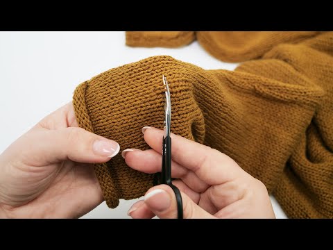 Видео: Как укоротить вязаное изделие ✂ How to shorten knitwear