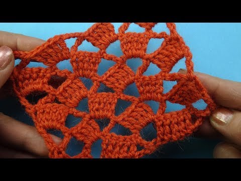 Видео: Ажурный узор крючком Узоры вязания 95