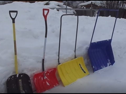 Видео: Лопаты и скребки для снега, обзор.