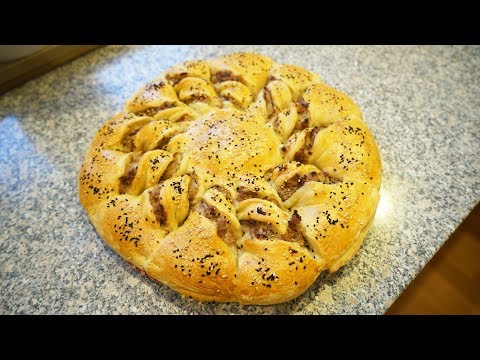 Видео: Мясной пирог "Цветок"