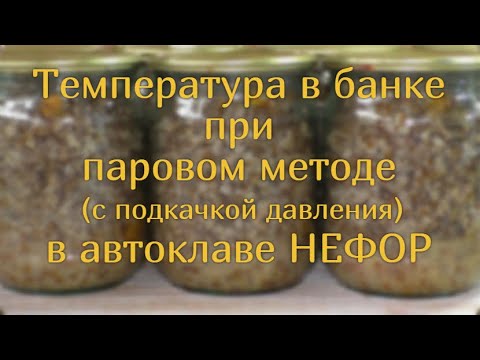 Видео: Температура внутри банки в автоклаве НЕФОР (паровой метод с подкачкой давления).