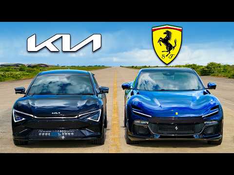 Видео: Смогу ли я обогнать Ferrari с V12 на Kia?