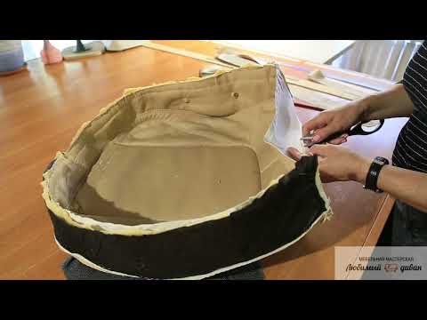 Видео: Перетяжка офисного кресла. Максимум подробностей и крупных планов, как это сделать.