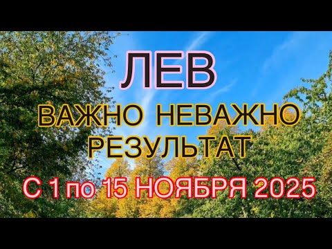 Видео: ЛЕВ  -  С 01  ПО 15  НОЯБРЯ  2025 | ВАЖНО! | НЕ ВАЖНО! | РЕЗУЛЬТАТ | ПРОГНОЗ ОТ NATALLIA  MARKOWSKA