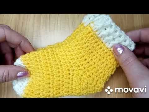 Видео: Детские носочки крючком. От 0 месяцев до года. Просто, быстро, без расчёта.