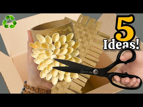 Видео: Вы удивитесь, что можно сделать из старых картонных коробок! 😍 5 лучших идей из мусора!
