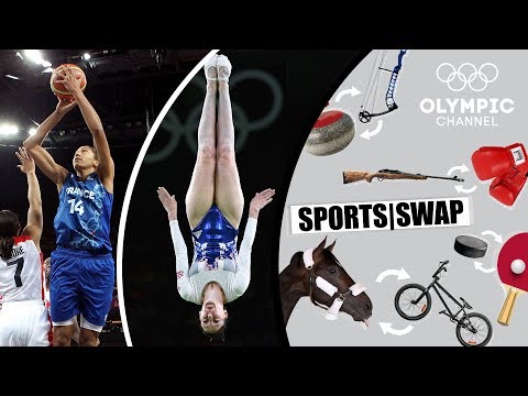 Видео: Баскетбол Против Батута С Эммелин Ндонг И Кэт Дрисколл | Sports Swap