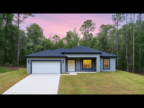 Видео: Новое строительство во Флориде ДО 270 тыс. долларов | Доступный дом в Ситрус-Спрингс + 0,25 акра....