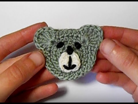 Видео: Аппликация крючком - Мишка. Мастер-класс для начинающих / Сrochet bear applique Tutorial