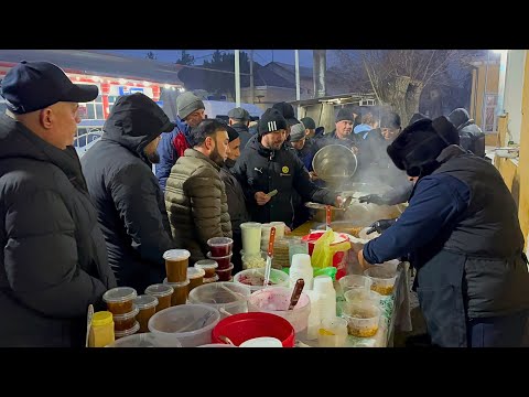 Видео: Как Узбеки ЗАВТРАКАЮТ в МОРОЗ | Раннее утро в 5 часов XOLODES-NOHAT