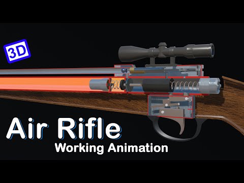 Видео: Как работает пневматическая винтовка? (Анимация работы пневматической винтовки PCP)