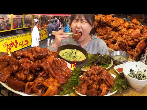 Видео: Мукбанг🥵Очень острый свиной рысак на переулке Чансин! Увенчанный перепончатым осьминогом