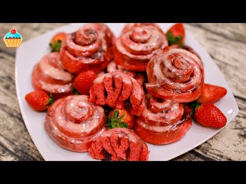 Видео: КЛУБНИЧНЫЕ БУЛОЧКИ СИННАБОН - ну, оОчень вкусные!