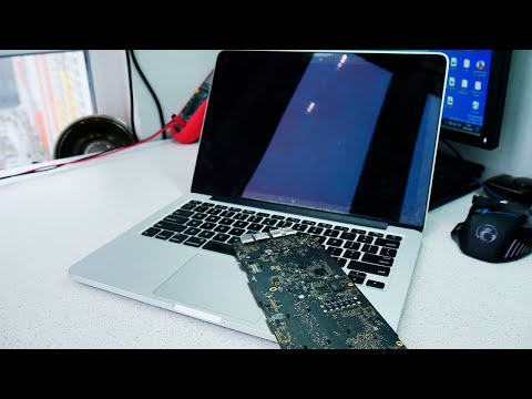 Видео: Воскрешаем залитый macbook pro a1502 после другого сервиса