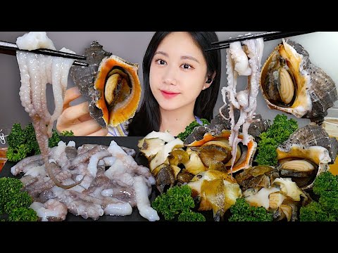 Видео: ASMR MUKBANG | Сырой Осьминог + Раковина На Гриле🐙🐚 | eating | Real Sound Mukbang