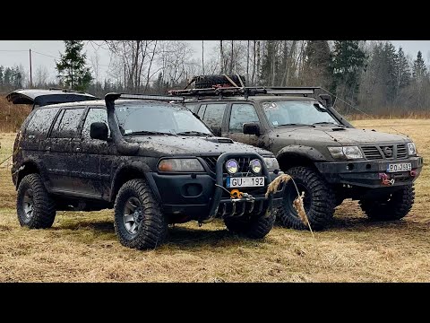 Видео: Patrol Y61 vs Pajero Sport - Поехали на пикник, а занесло в ГРЯЗЬ - Трепадоры 37” | Latvian Offroad