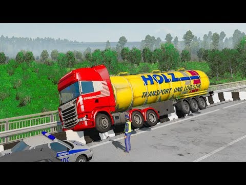 Видео: СКАНИЯ ЧУТЬ НЕ УЛЕТЕЛА С МОСТА - EURO TRUCK SIMULATOR 2