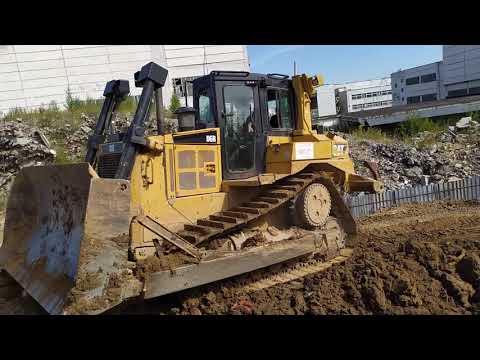 Видео: Работа бульдозериста, бульдозер cat d6R