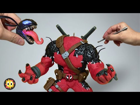 Видео: Потрясающе! Вариант Дэдпула из глины: Веномпул, Пикапул, Хедпул, Росомаха