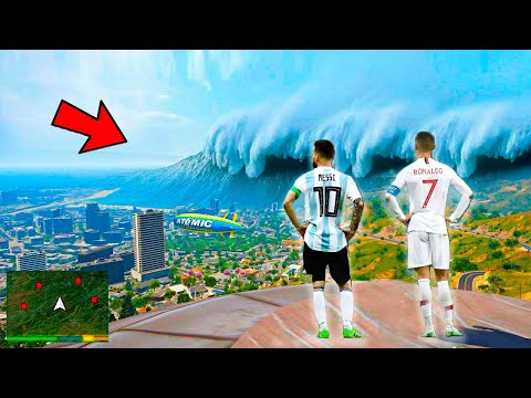 Видео: РОНАЛДО МЕН МЕССИ ҮЛКЕН Цунамиде ҚАЛЫП ҚОЙДЫ (GTA V)