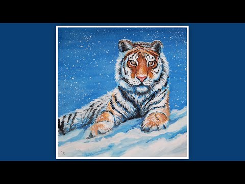 Видео: КАК НАРИСОВАТЬ ТИГРА. РИСУЕМ ТИГРА. ТИГР ГУАШЬЮ. РИСУЕМ СИМВОЛ 2022 ГОДА