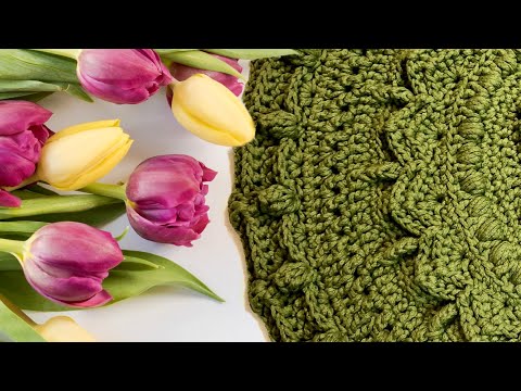 Видео: МК рельефный ковёр/салфетка. 1-6 ряд