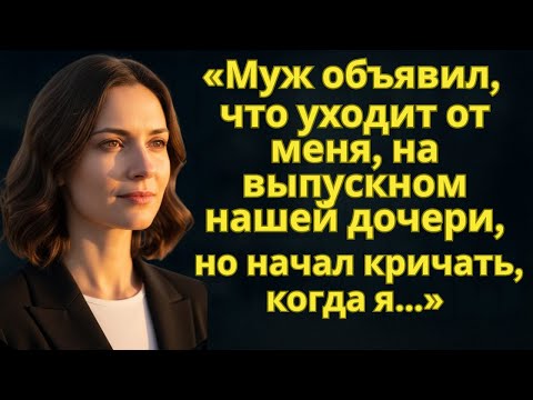 Видео: «Муж объявил, что уходит от меня, на выпускном нашей дочери, но начал кричать, когда я...»
