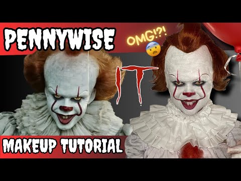 Видео: Превращаюсь в Пеннивайза 🎈 (Полный урок по макияжу на Хэллоуин со звуковыми эффектами) #Pennywise...