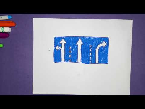 Видео: Как нарисовать Дорожный Знак Направление Движения по Полосам