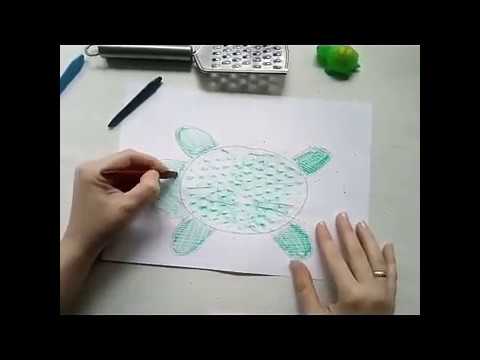 Видео: Відео заняття - Малюємо на манці + Нетрадиційне малювання "Черепаха"