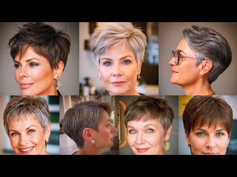 Видео: ♥️80+ шикарных коротких стрижек для женщин в возрасте | Стрижка пикси для женщин в возрасте с тон...