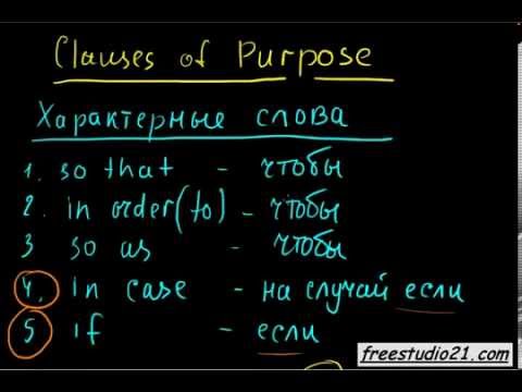 Видео: Purpose Clause | предложения цели | характерные слова