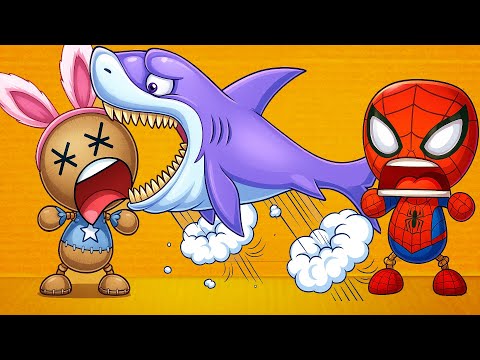 Видео: Акула против Паука-приятеля — Kick The Buddy