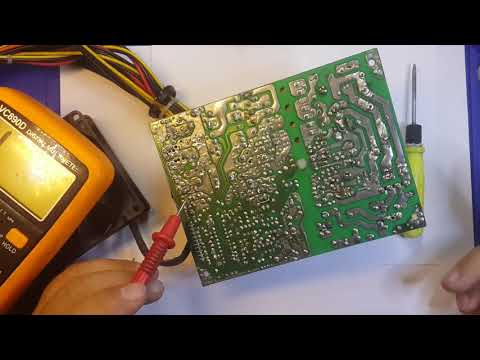 Видео: Блок питания  400 W на шим SG 6105 D -  ремонт , начало.
