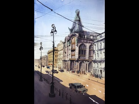 Видео: Мастер-класс по акварели «Дом компании «Зингер» | Рисуем здание Зингер в Санкт-петербурге