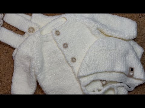 Видео: МК Вязание комплекта для детей от 0 до 3 месяцев. Кофточка. 1 часть 