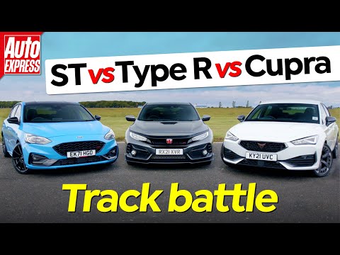 Видео: Focus ST Edition против Civic Type R против Cupra Leon 300: битва мегахэтчбеков на треке | Auto E...