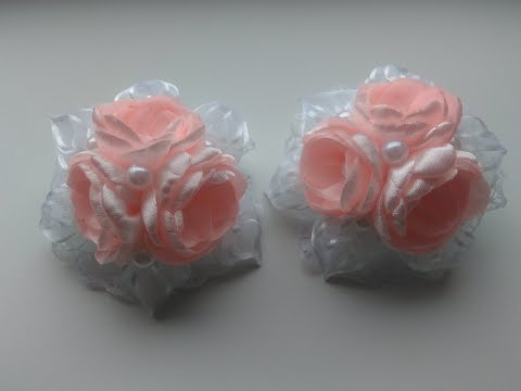 Видео: Нарядные бантики из лент МК Канзаши / Elegant bows from MK Kanzashi ribbons